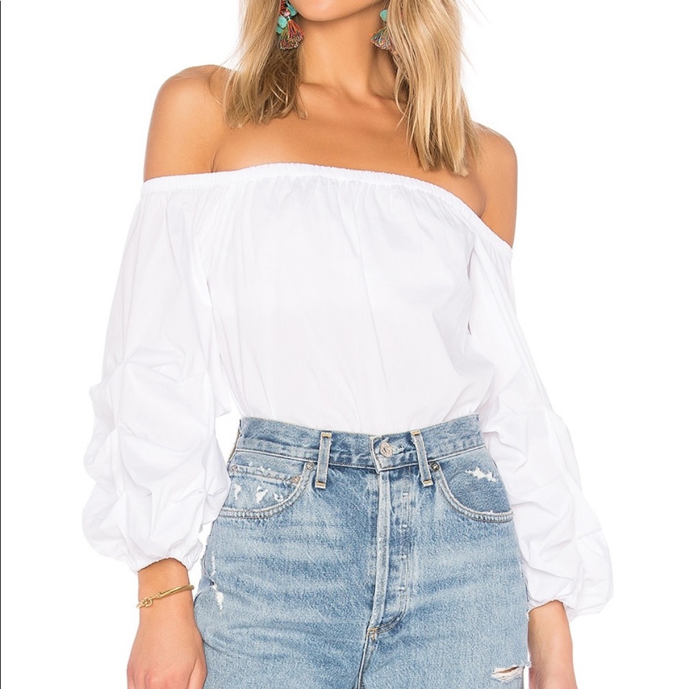 Likely White Off-Shoulder Blouse